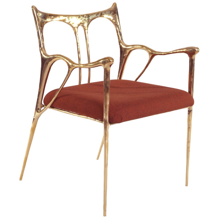 Brass Sculpted Brass Chair, Misaya at 1stDibs