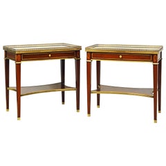 Pair of Mid-20th Century Directoire Style Mirror Top Side Tables by Grosfield's