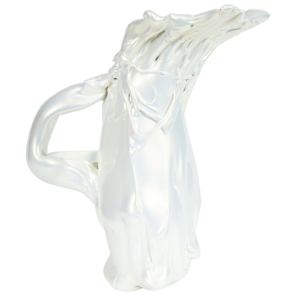 White Pearl Pitcher II, a unique white Glass Sculpture by Fredrik Nielsen