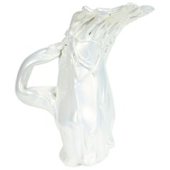 White Pearl Pitcher II, a unique white Glass Sculpture by Fredrik Nielsen