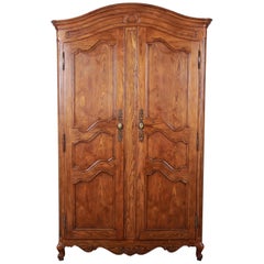 Baker Furniture Country French Louis XV Style Oak Armoire Dresser