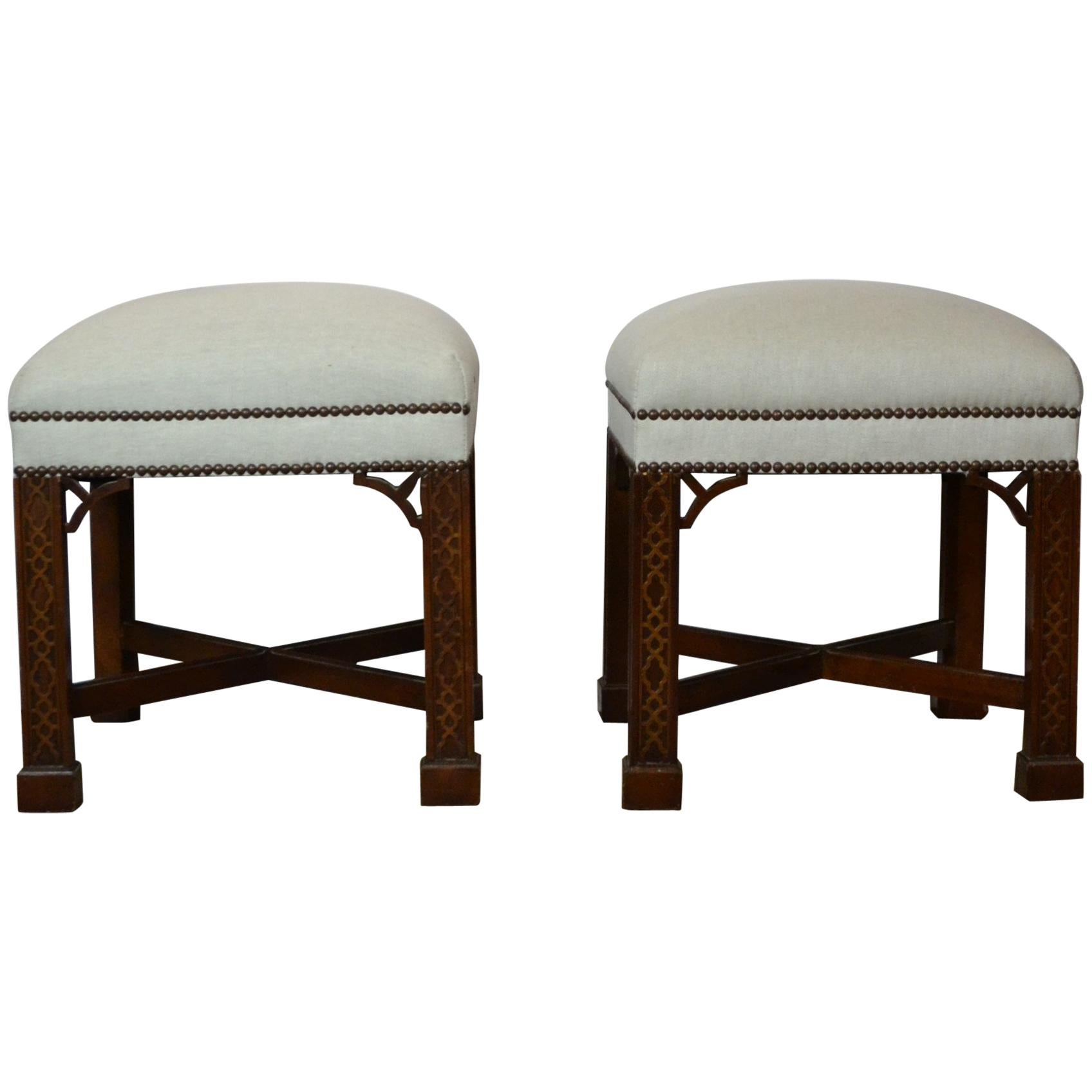 Chippendale Style Bench Set of Two