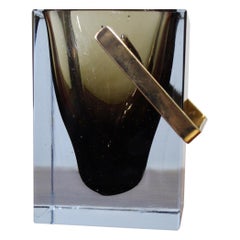 Retro Murano Glass Cooler Bucket with Brass Handle