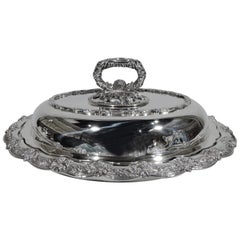 Desirable Tiffany Chrysanthemum Sterling Silver Covered Serving Dish