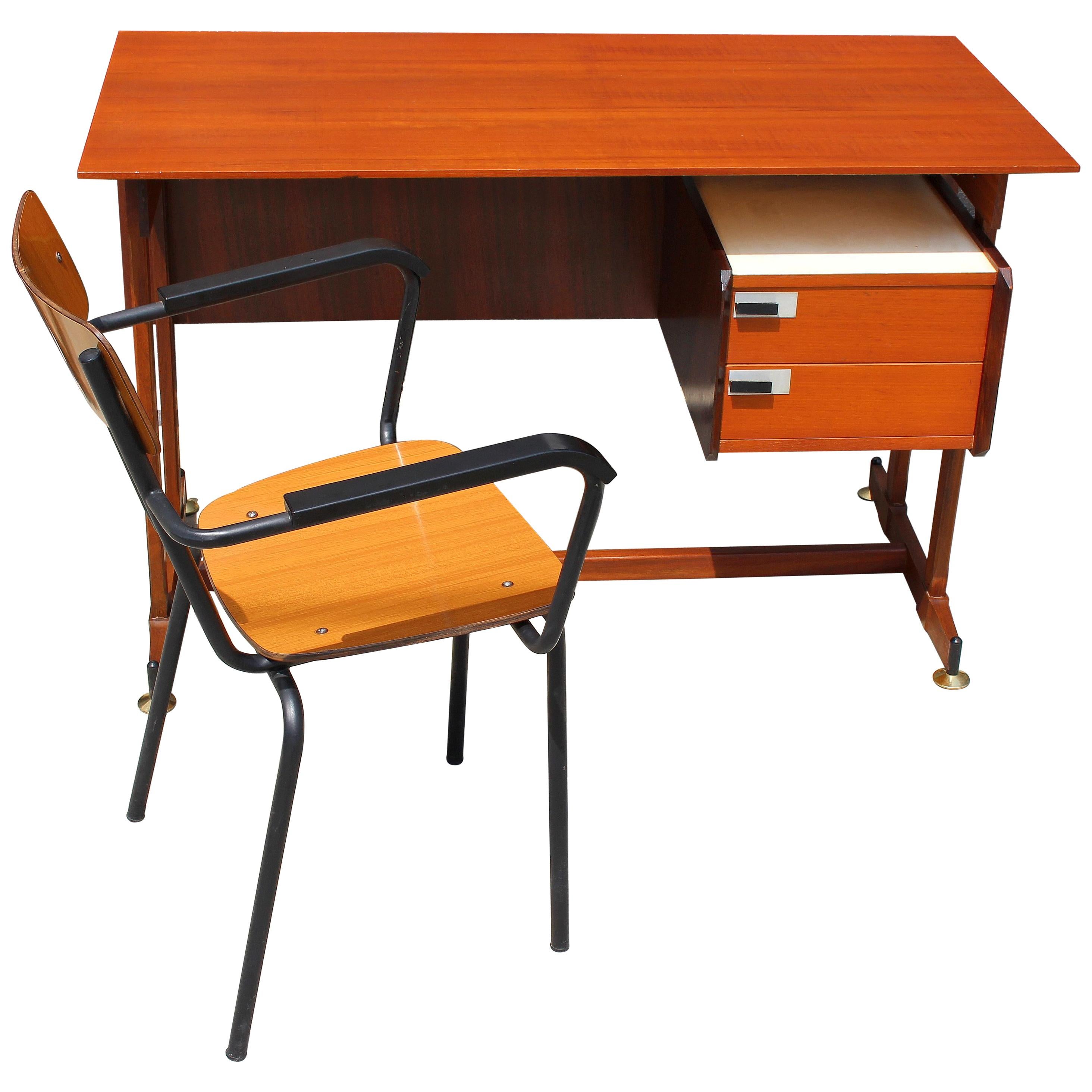 Italian Desk and the Chair Attributed to Ico Parisi