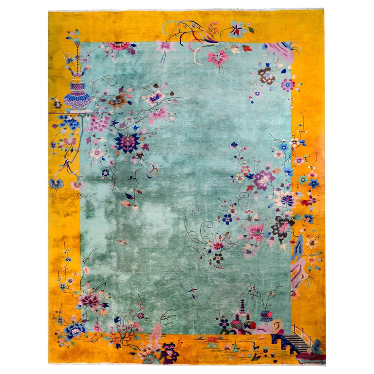 Gorgeous Chinese Art Deco Rug For Sale