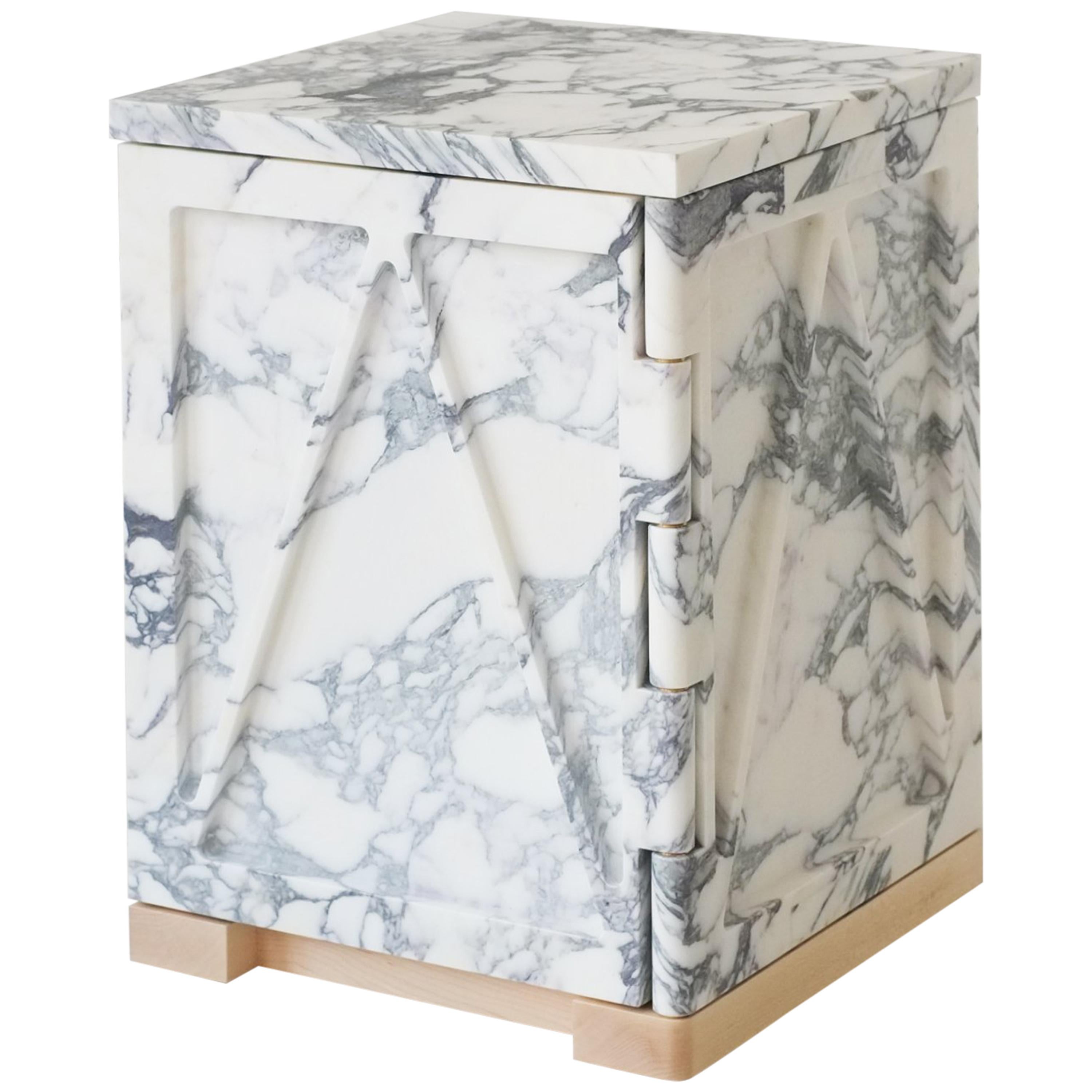 Single Door Relief Stone Cabinet in Marble by Fort Standard