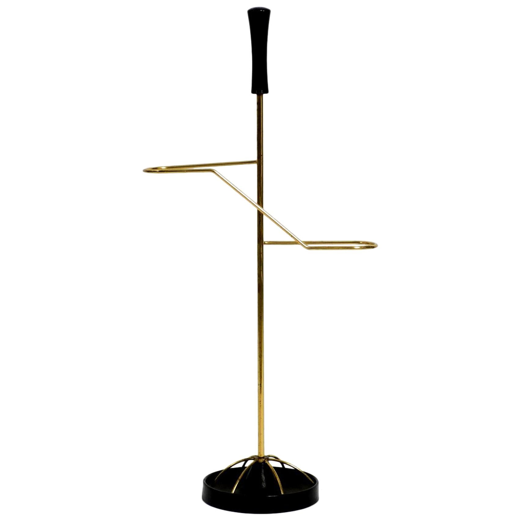 Stunning Rare Mid-Century Modern Brass Umbrella Stand For Sale