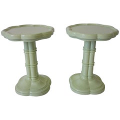 Kittinger Grosfeld Regency Lotus Pedestal Side Tables