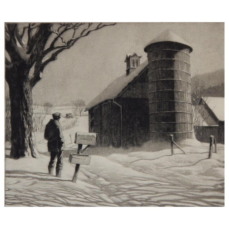 20th Century Master Printmaker Martin Lewis Etching, 1933