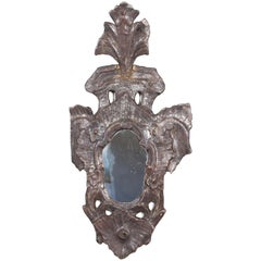 18th Century Italian Venetian Mirror with Silver Leaf Detail