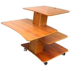 Vintage Adjustable Rolling Table or Workstation by Aksel Kjersgaard for Levenger