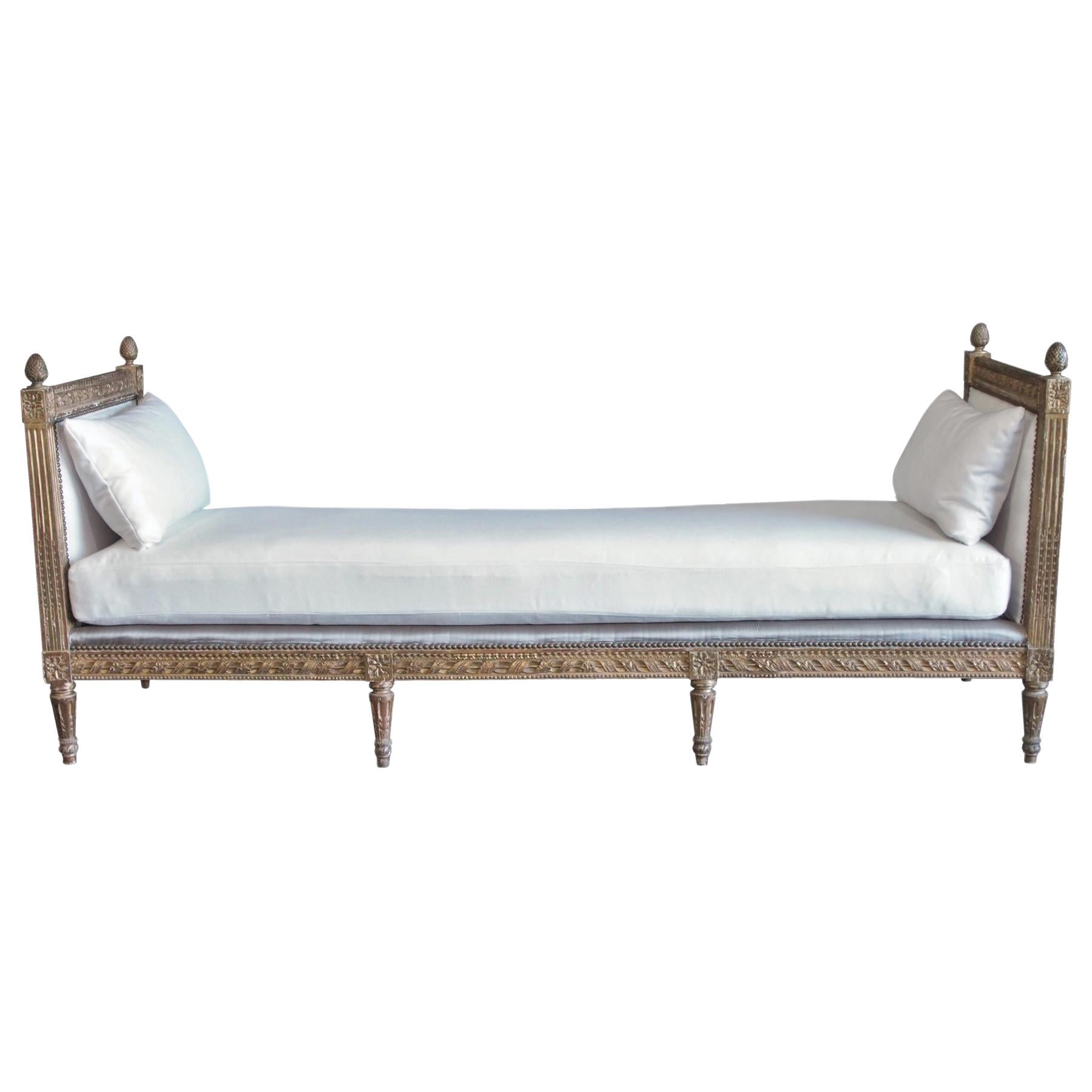 19th Century Louis XVI Gilded Wood Banquette/Daybed