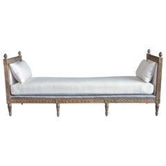 Antique 19th Century Louis XVI Gilded Wood Banquette/Daybed