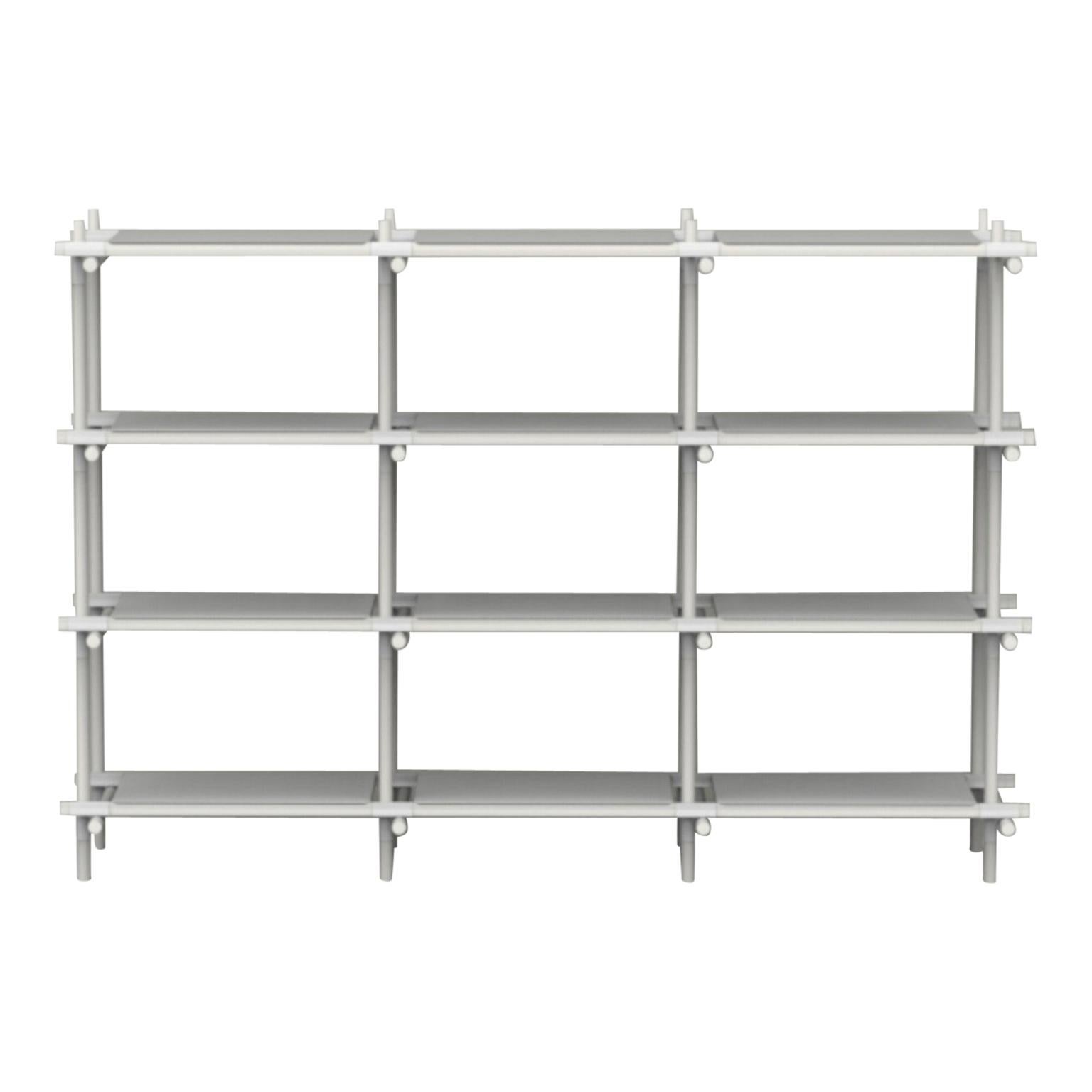Stick System, White Shelves with White Poles, 3x4 For Sale