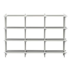 Stick System, White Shelves with White Poles, 3x4