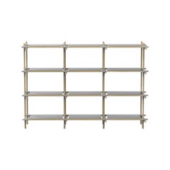 Stick System, Light Ash Shelves with Grey Poles, 3x4