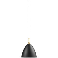 BL 9 Pendant, Medium, Brass Base, Charcoal Black