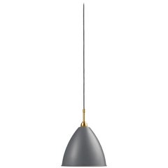 BL 9 Pendant, Medium, Brass Base, Grey