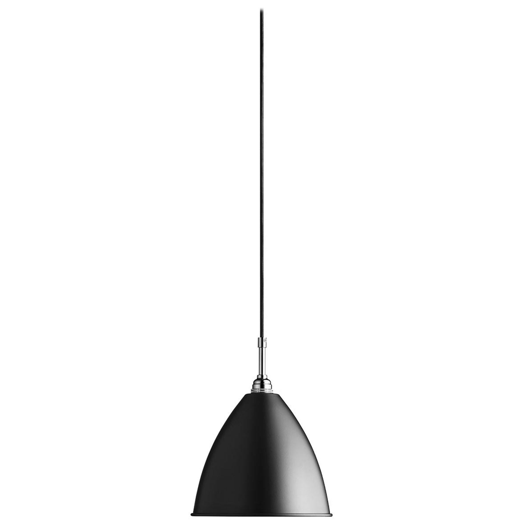 BL 9 Pendant, Medium, Chrome Base, Black