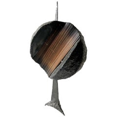 1960s Brutalist Metal Copper Rod Handmade Sculpture