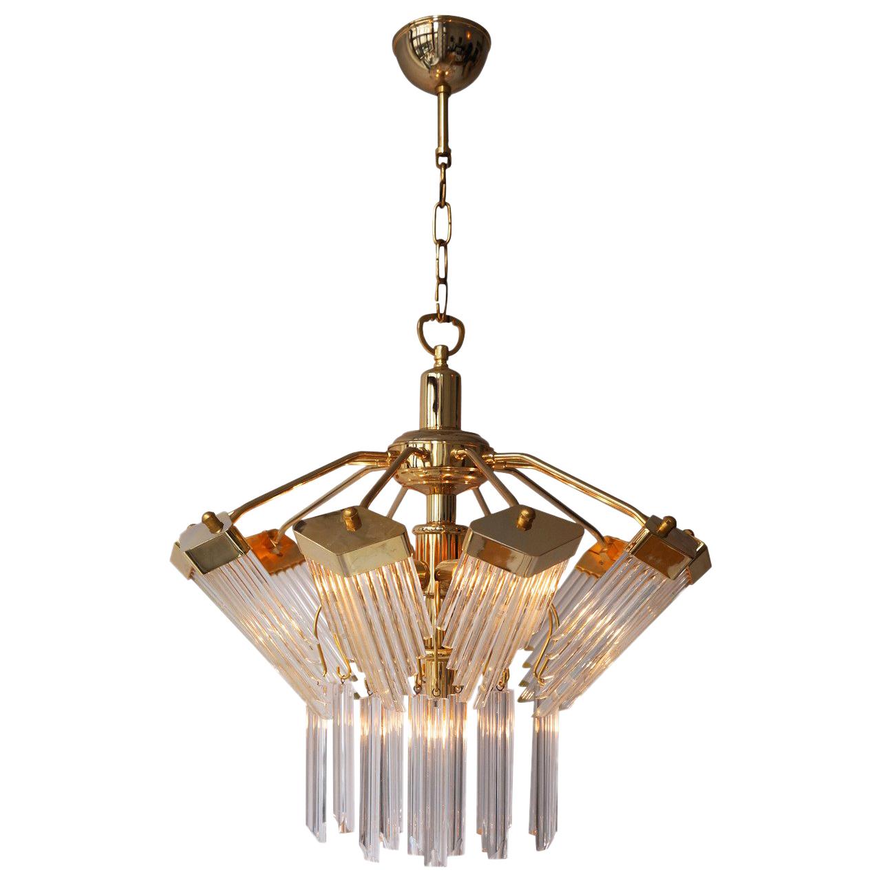 Lampadario in cristallo placcato oro Bakalowits