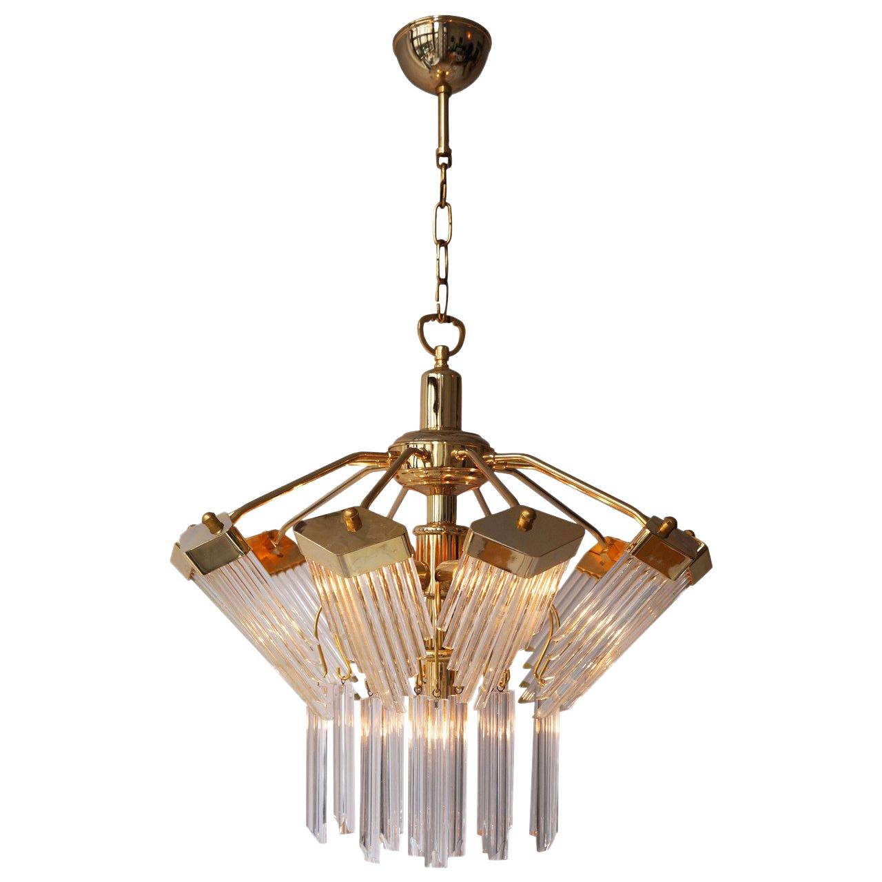 Bakalowits Gold-Plated Crystal Chandelier For Sale