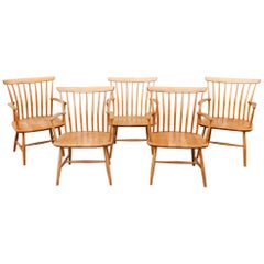 Cinq fauteuils suédois en hêtre et bois courbé des années 1950 par Bengt Akerblom pour Akerblom