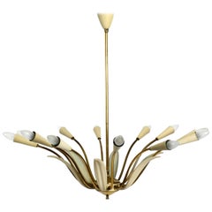 Huge Extra Large Mid-Century Modern Sputnik Ceiling Lamp with 12 Arms, Italy
