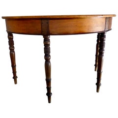 19th Century English Pine Bow Front Demilune Table