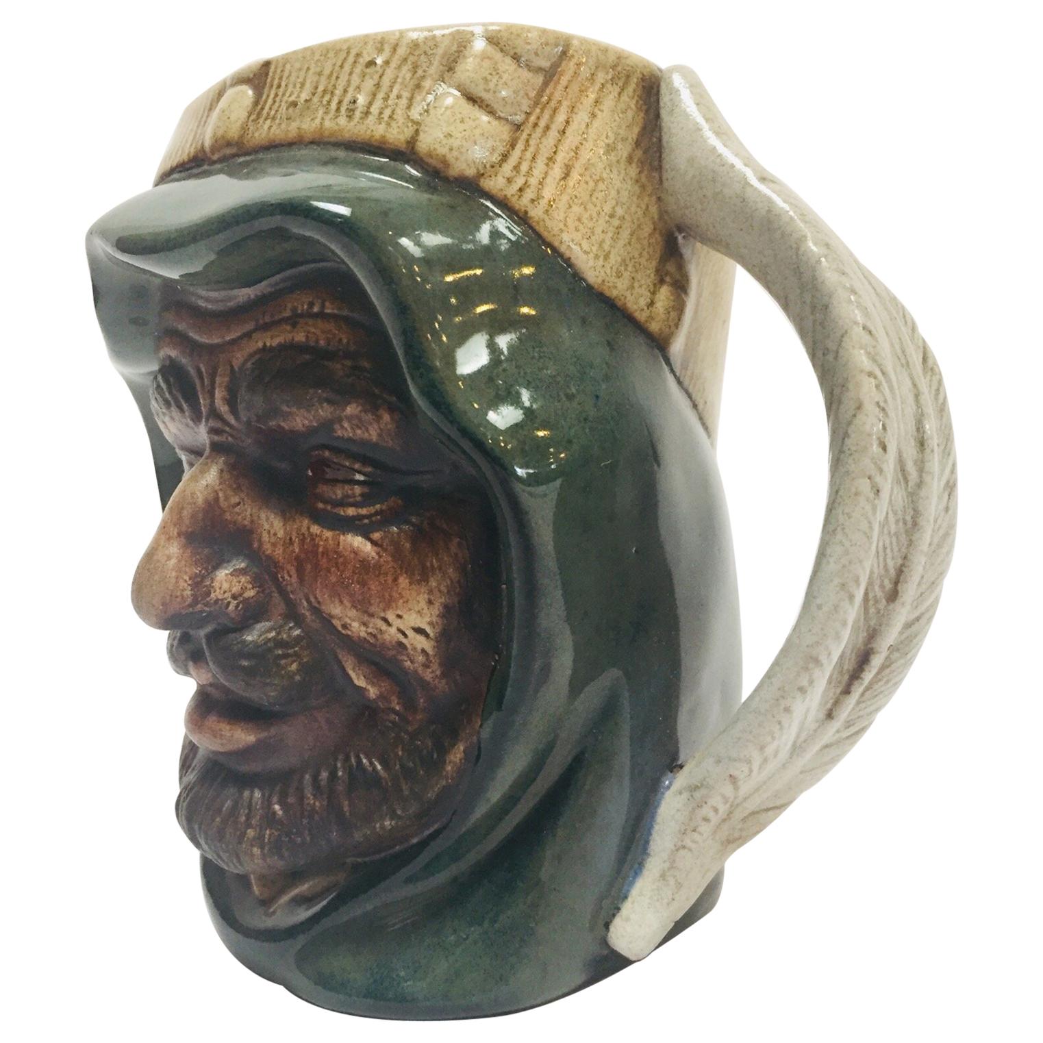 Vintage Ceramic Middle Eastern Arab Man Character Toby Mug