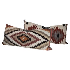 Retro Navajo Indian Weaving Saddle Blanket Pillows, 2