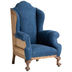 Highback Winged Armchair, England, circa 1910