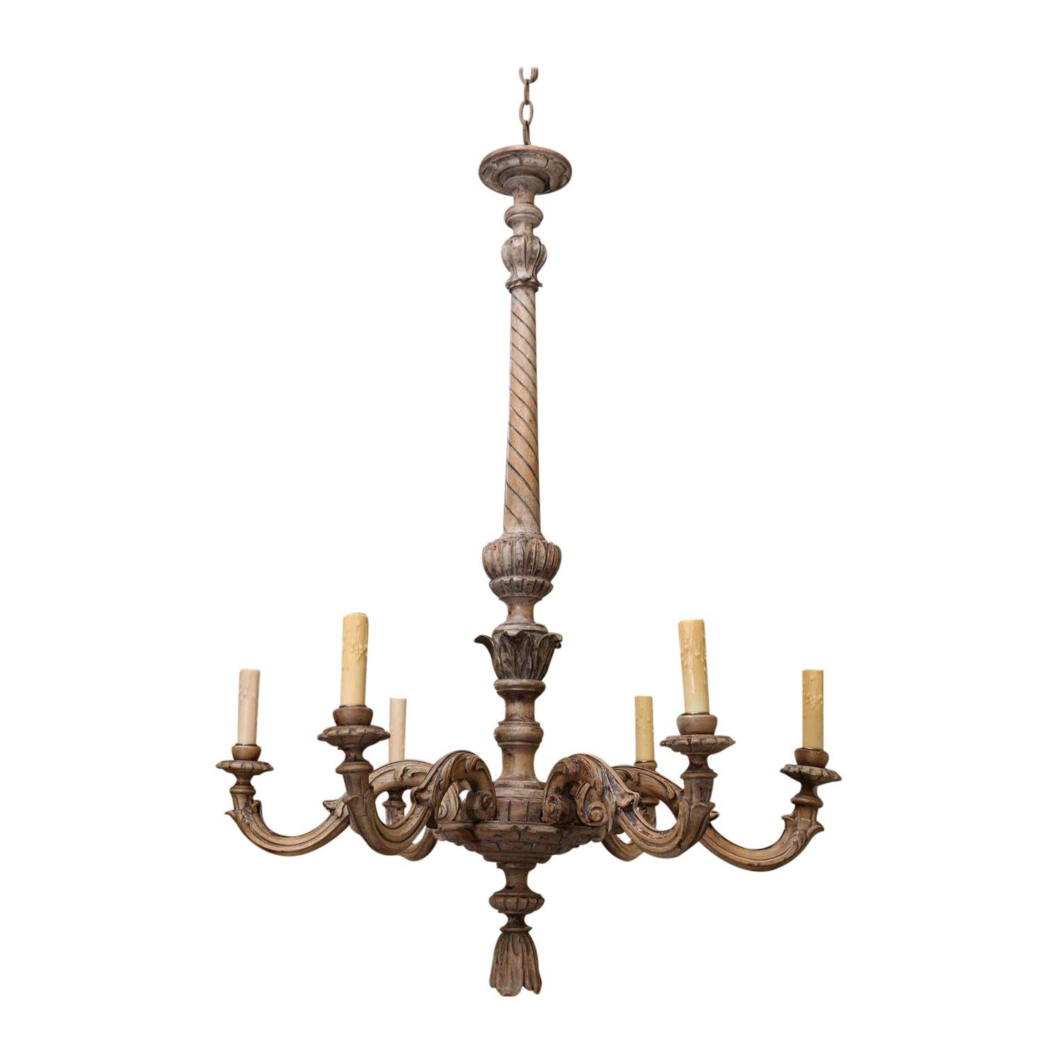Fine Hand-Carved Italian Neoclassical Chandelier