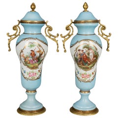 Pair of French Sèvres Porcelain Urns