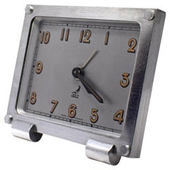 Vintage Art Deco French Miniature Alarm Clock by JAZ, circa 1930