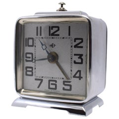 Retro Art Deco French Miniature Alarm Clock by Dep, circa 1930