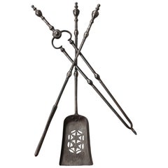 Set of Georgian Gun Metal Fire Tools