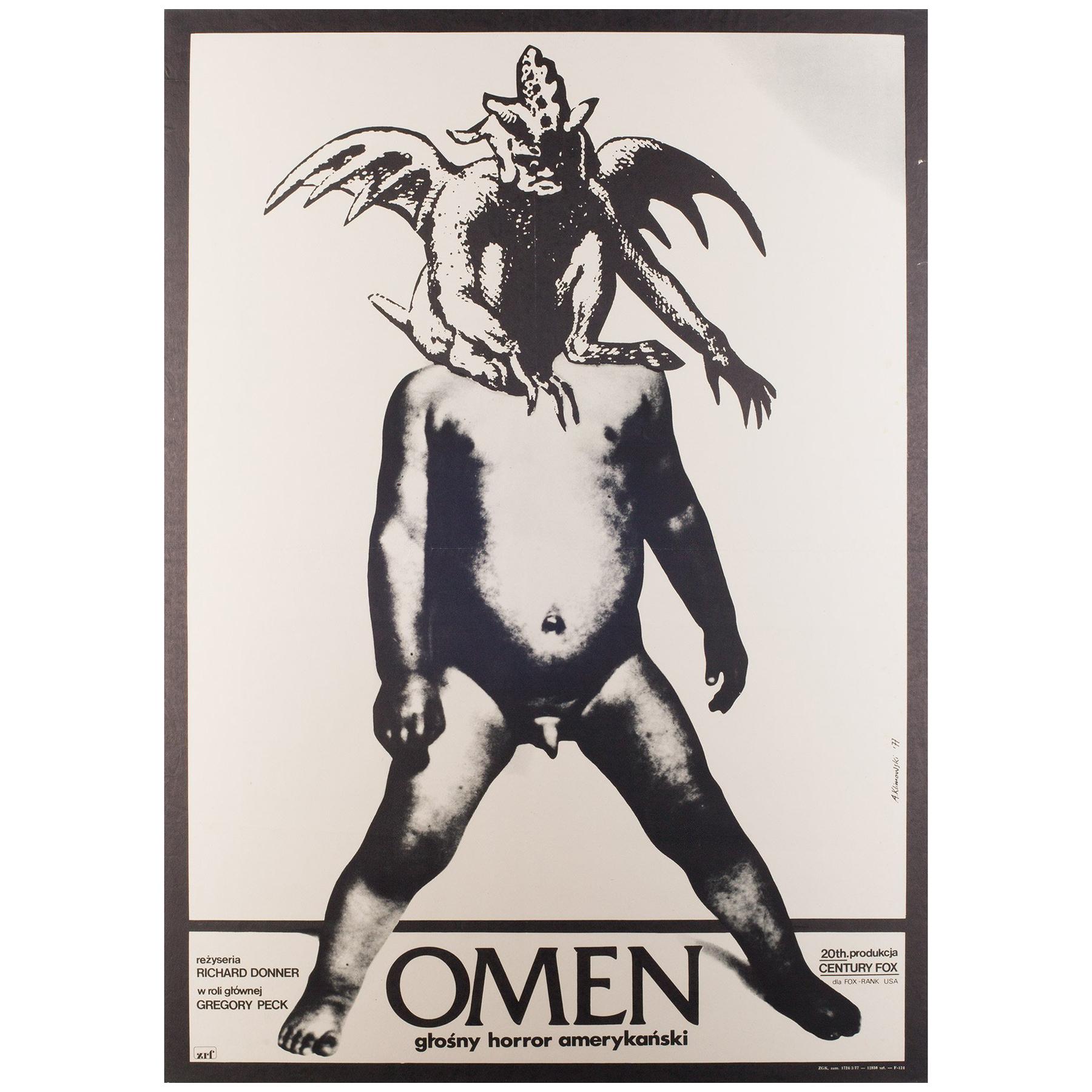 Omen Original Polish Film Movie Poster, 1977