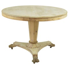 Small Antique Round Bleached Mahogany and Pine Table, English, circa 1835