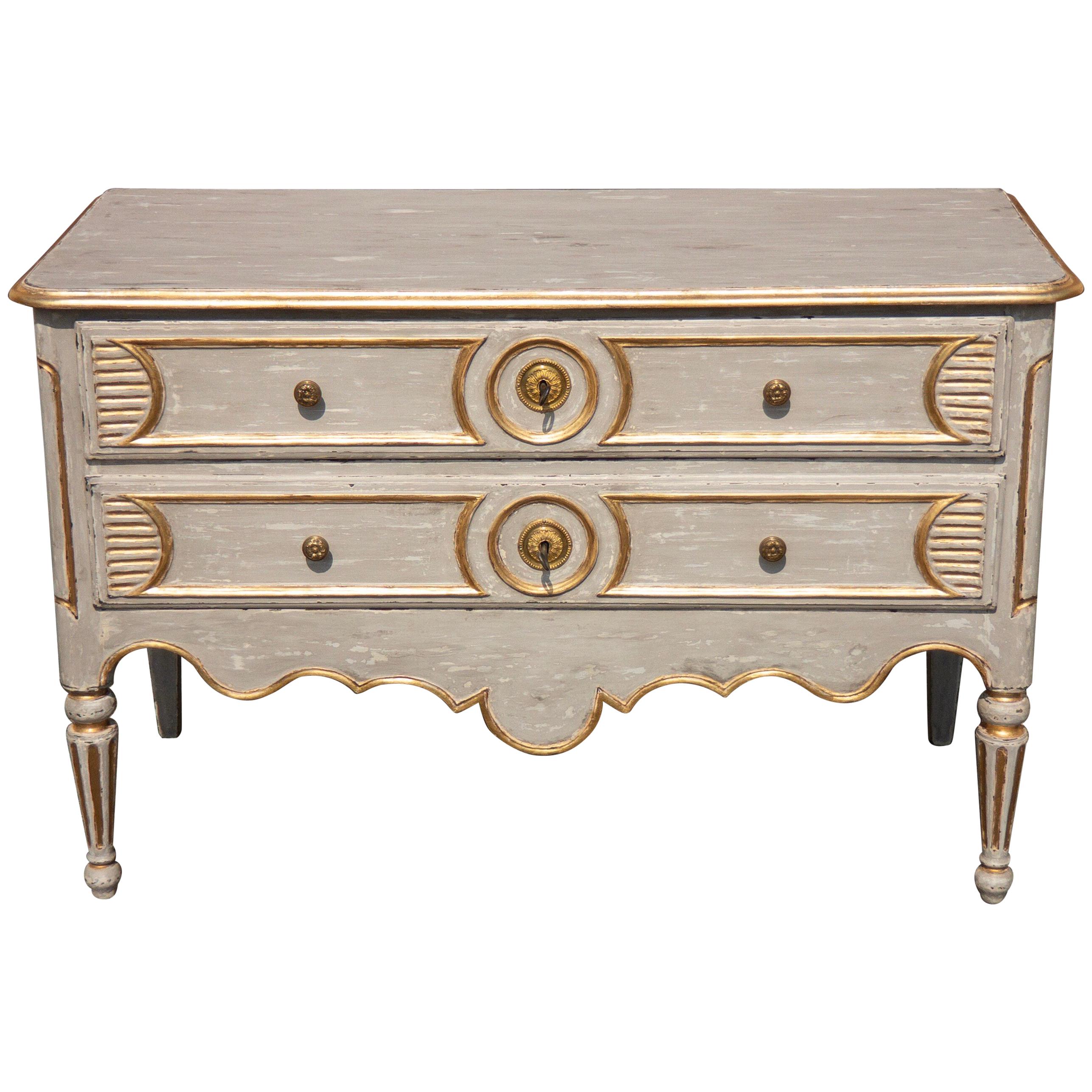 Antique Rustic 18th Century French Chest of Drawers Patina Finish For Sale