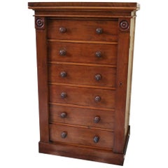 Antique Mahogany Wellington Chest of Drawers or Bank of Drawers