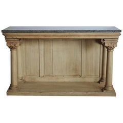 Large 19th Century Bleached Oak Console Table