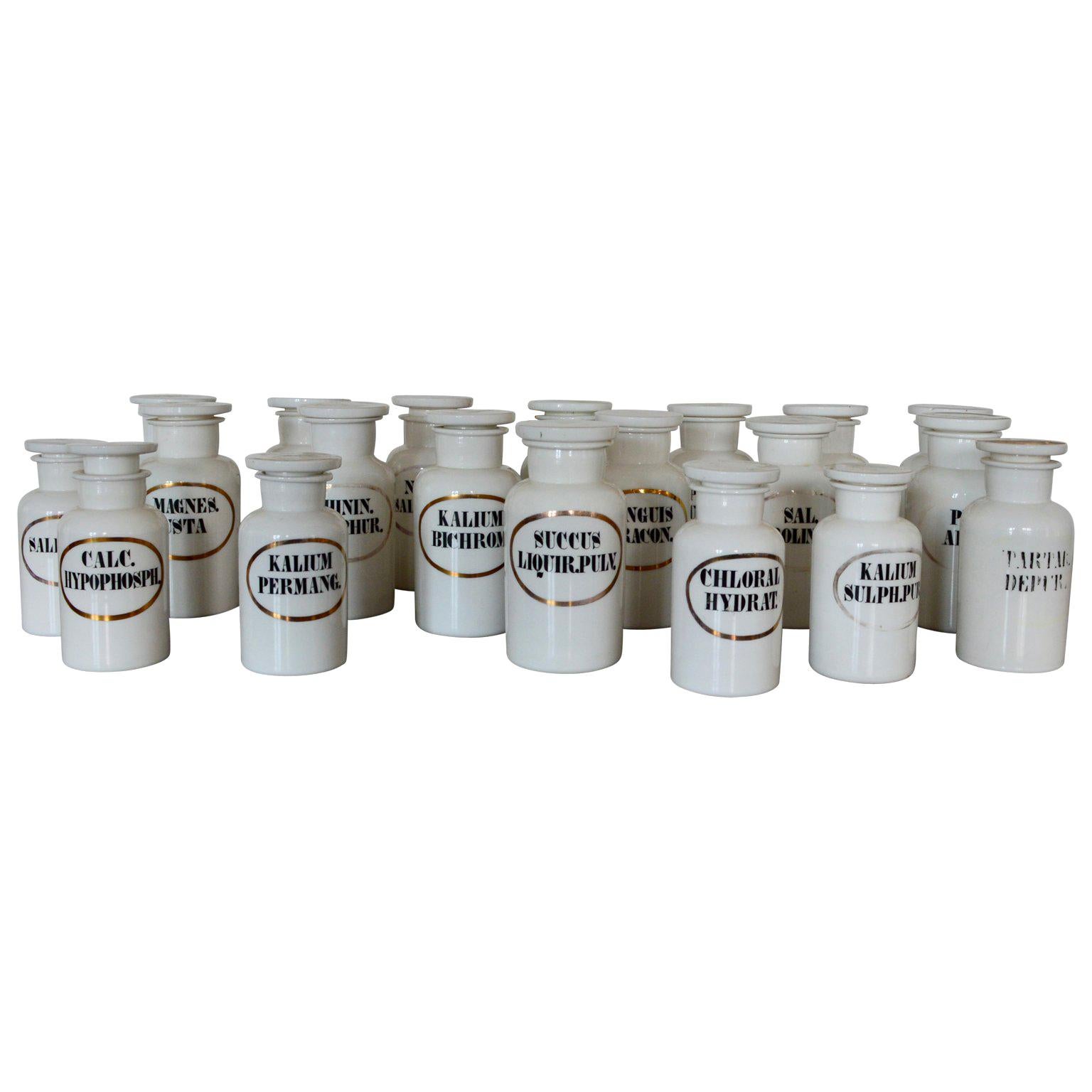 Collection of French Opaline Apothecary Jars