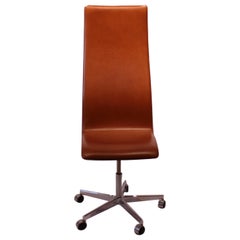 Oxford Classic Office Chair, with Tall Back, in Patinated Elegance Leather