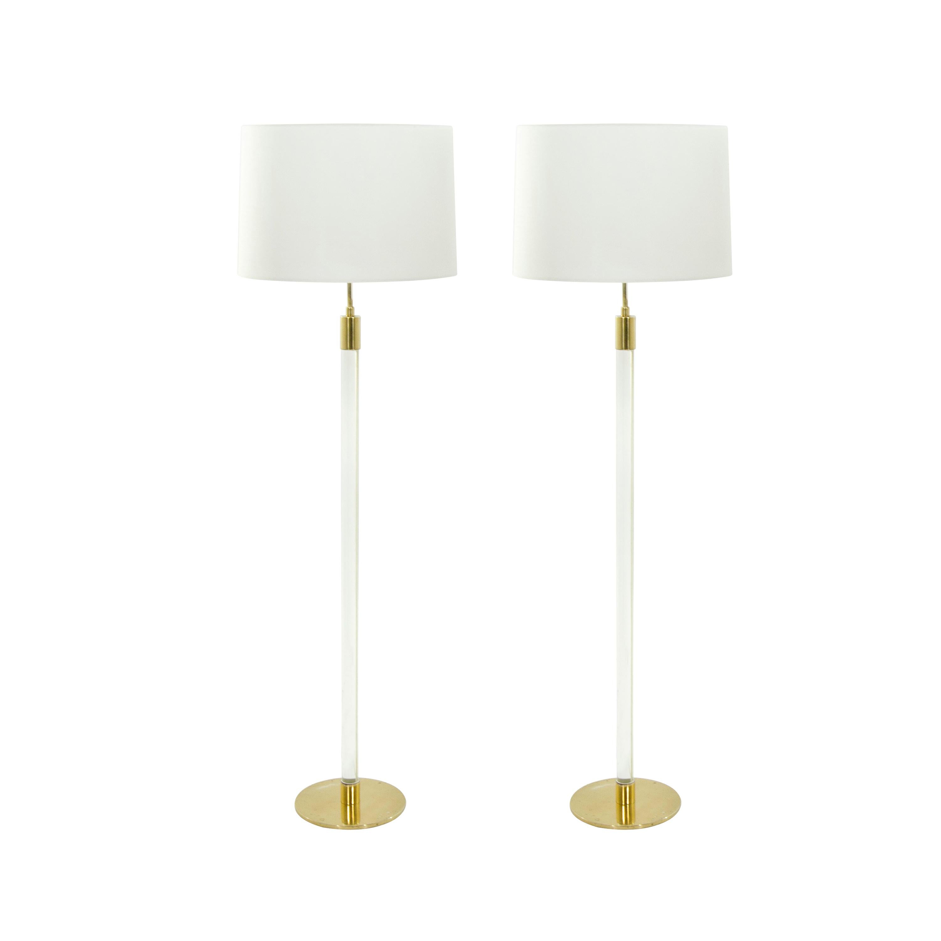 Glass Rod Floor Lamps by Hansen Lighting Co. New York, 1970s For Sale