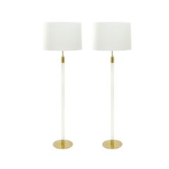 Vintage Glass Rod Floor Lamps by Hansen Lighting Co. New York, 1970s