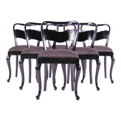 Czech Historism Design Black Dining Chairs