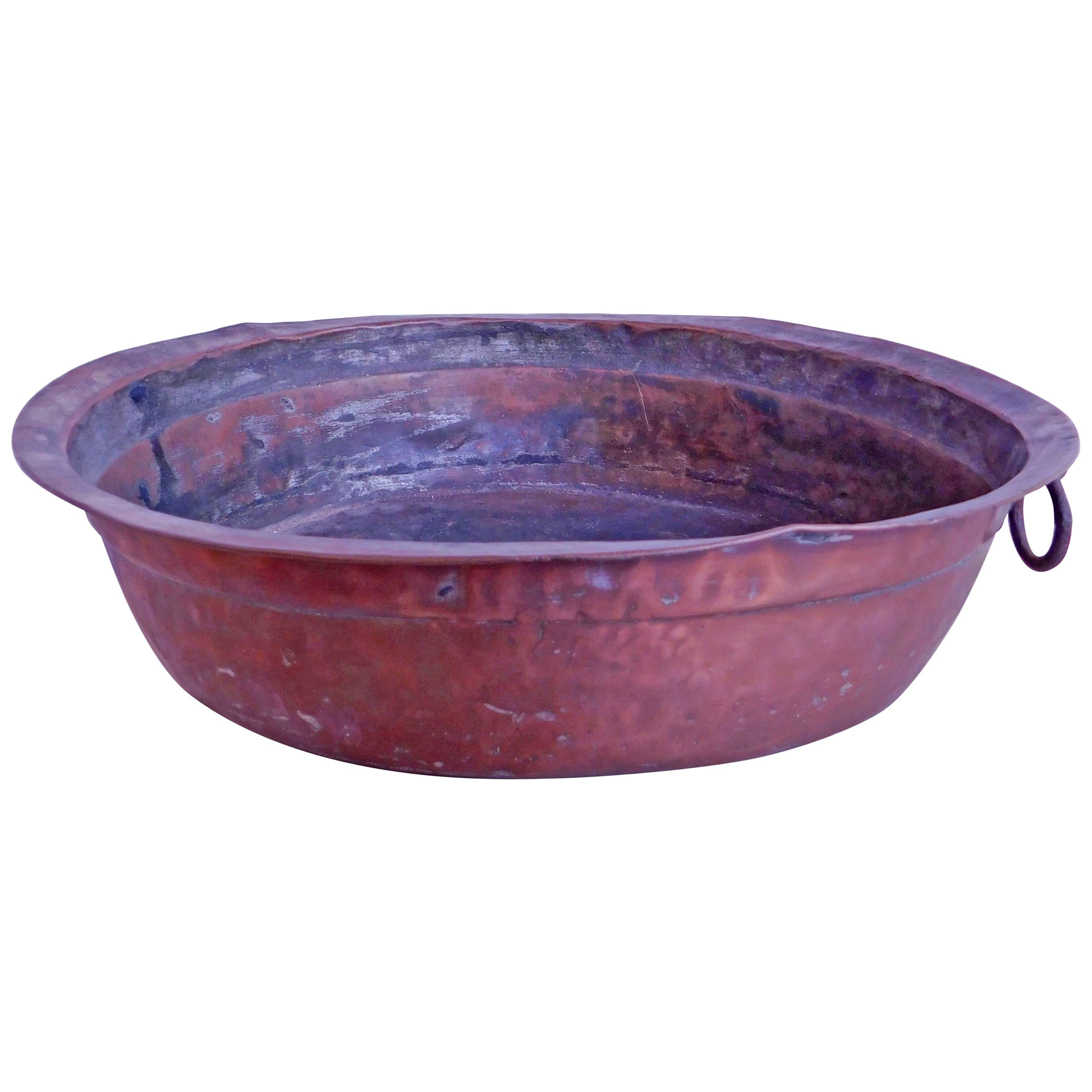 18th Century French Copper Bowl or Pan