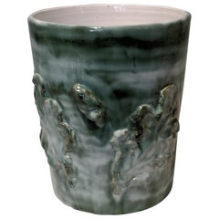 Country Style Handmade Vase Pottery in Green